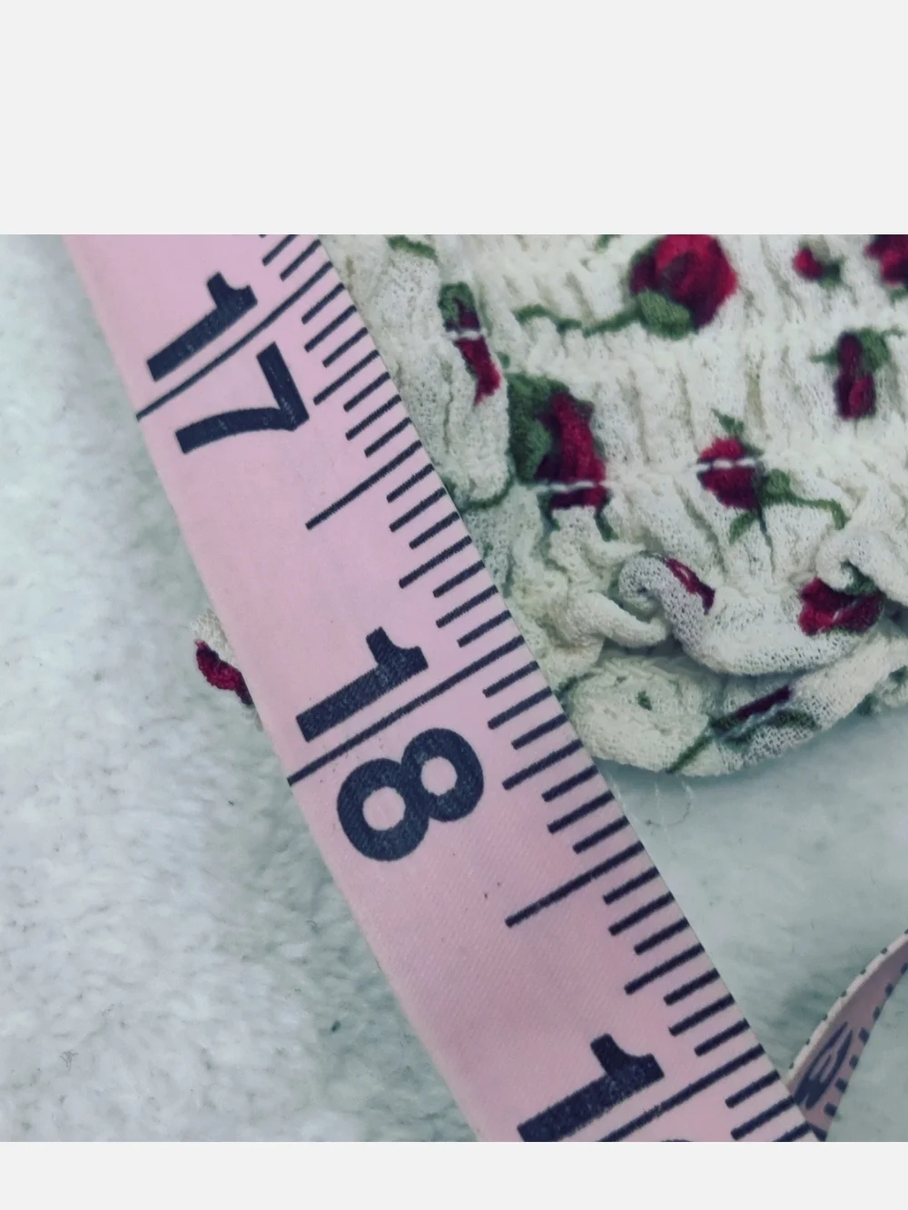 Reformation Cream Smocked Crop Top with Pink Floral Tulip Print - Picture 6 of 6